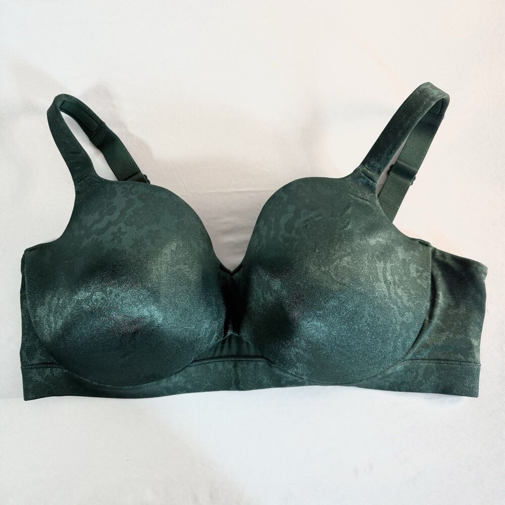Cacique Lane Bryant Comfort Bliss Lightly Lined Balconette Bra Dark Green 42DDD